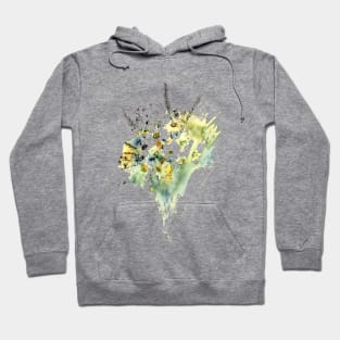 Camomiles bouquet watercolor Hoodie